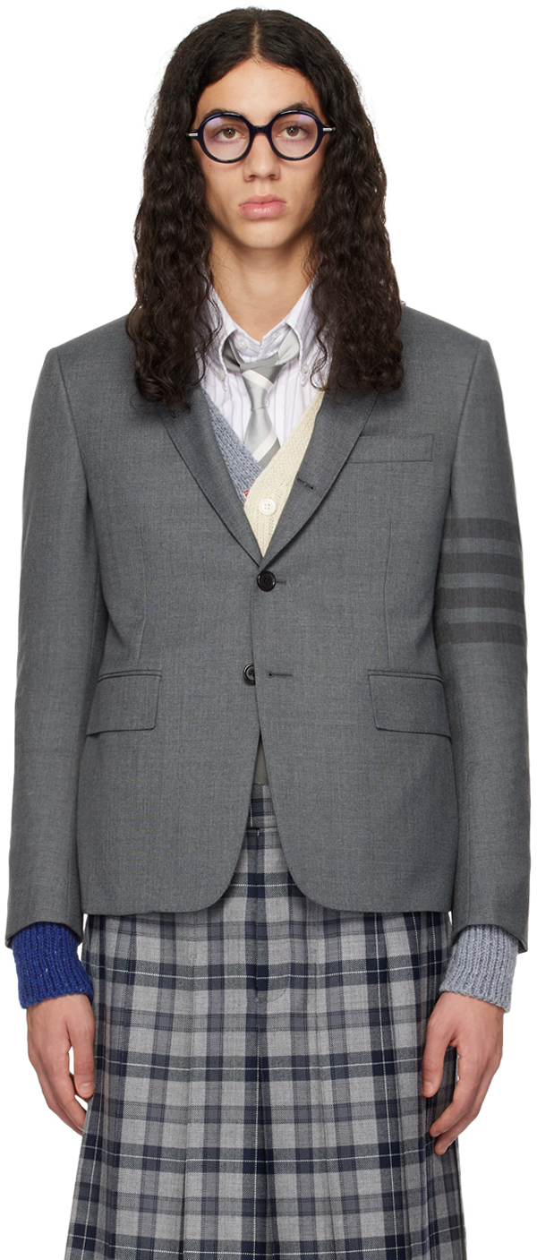 THOM BROWNE✨テーラードジャケット　グレー　0 スーツ　コットン THOM BROWNE | Single Breasted Cotton Blazer | Men | Lane
