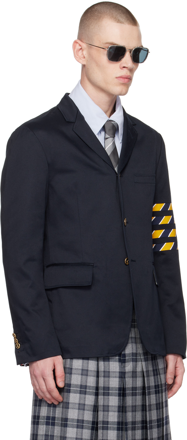 Thom Browne Cotton Twill 4-bar Unconstructed Classic Sport Coat In 415 Navy