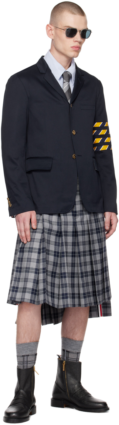Thom Browne Cotton Twill 4-bar Unconstructed Classic Sport Coat In 415 Navy