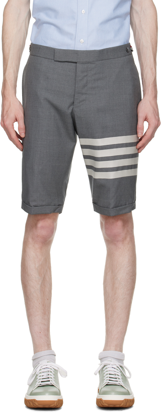 Gray 4-Bar Shorts
