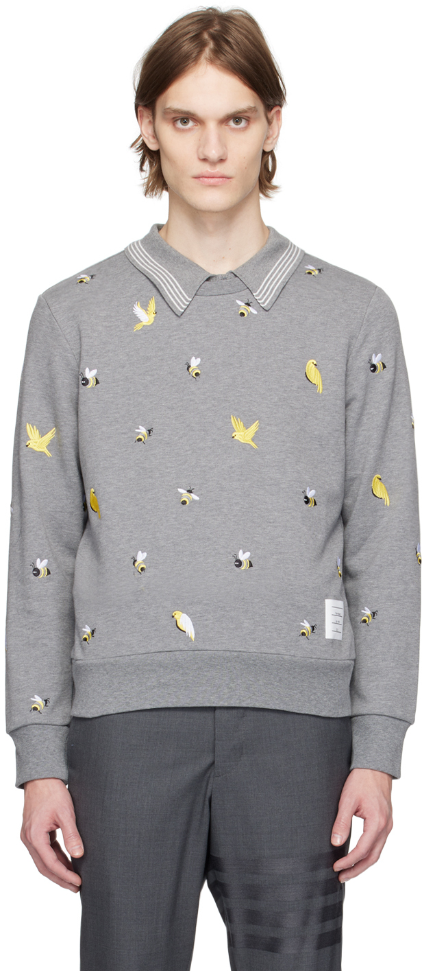 Thom Browne Gray Relaxed Fit Sweatshirt In 035 Med Grey