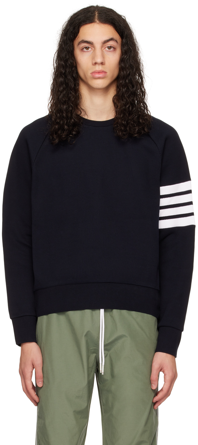 Shop Thom Browne Navy 4-bar Sweatshirt In 415 Navy