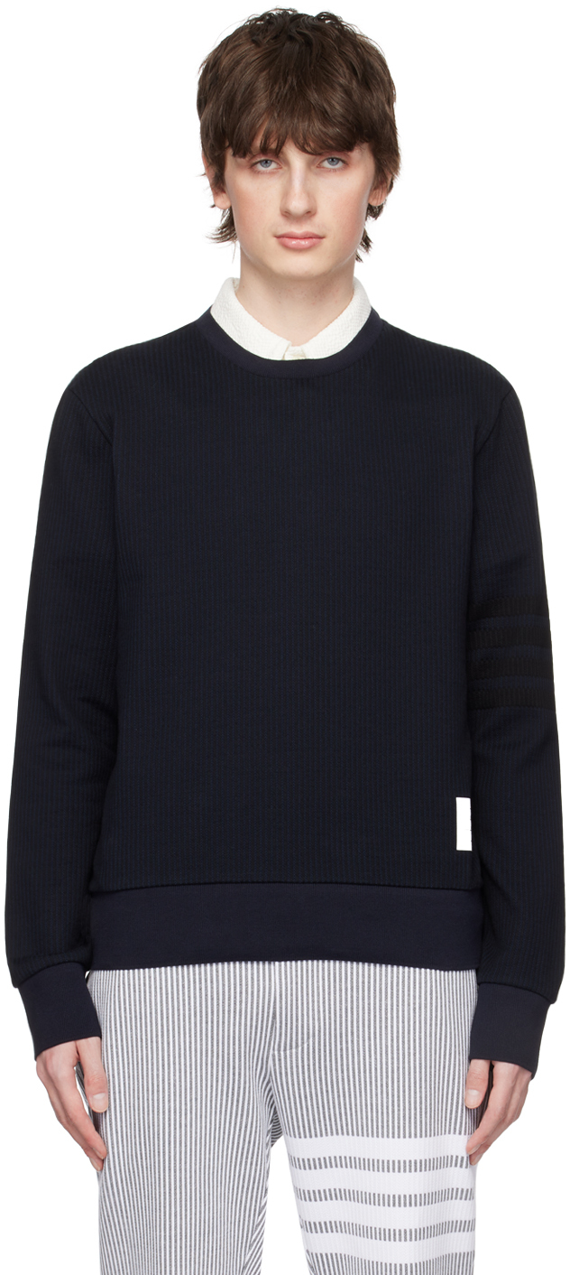 Thom Browne Navy 4-Bar Sweatshirt