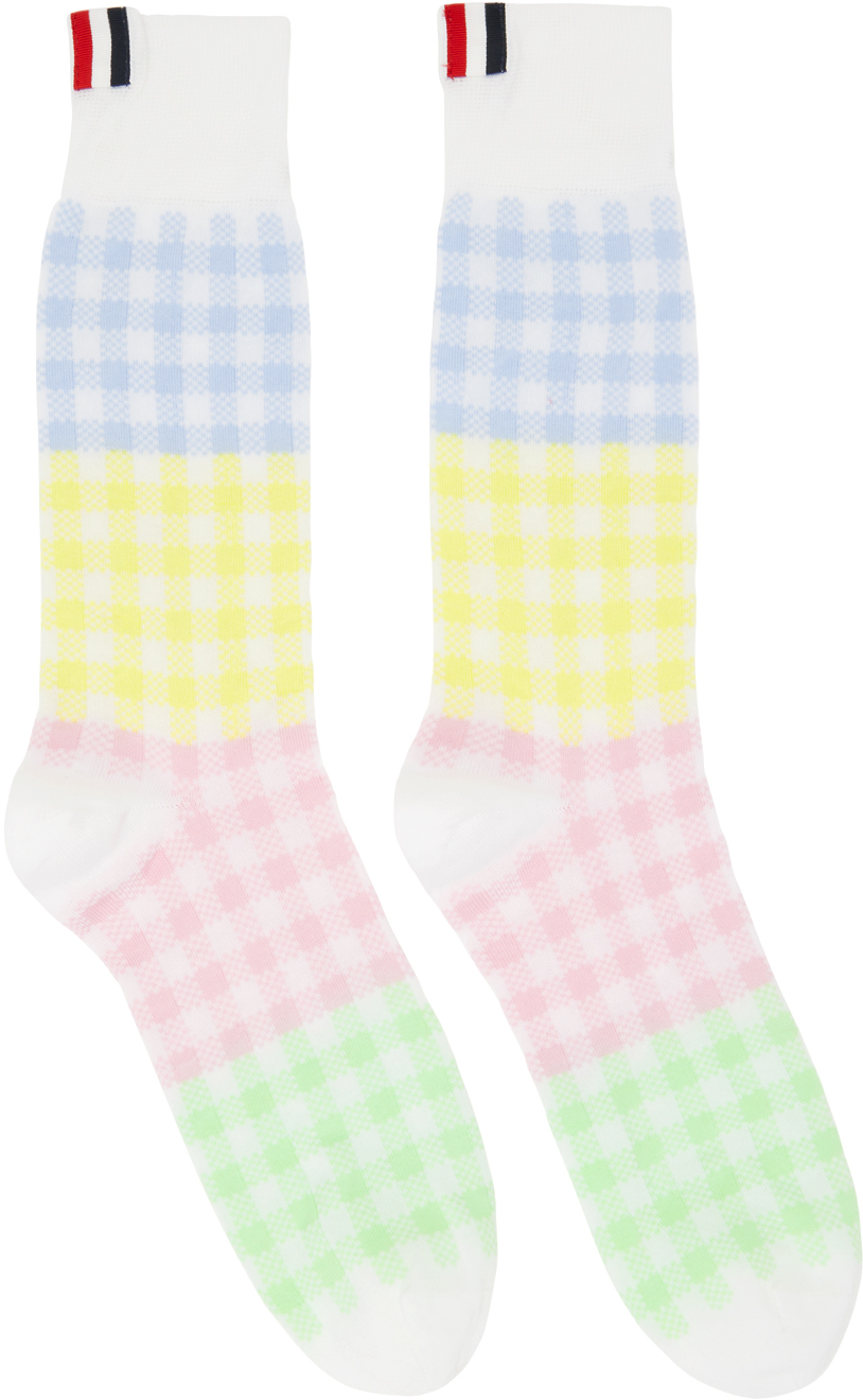 Thom Browne Multicolor Checkered Socks In 996 Seasonal Multi