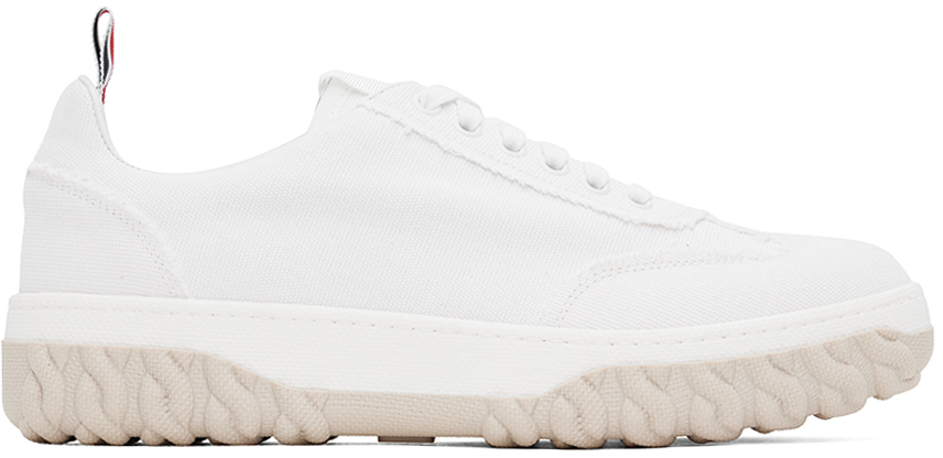 Shop Thom Browne White Field Sneakers In 100 White