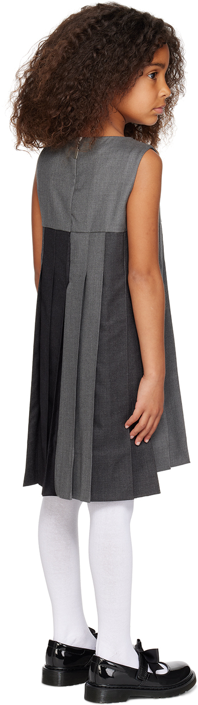 Thom Browne Kids Fun-mix Gray Dress In Med Grey 35