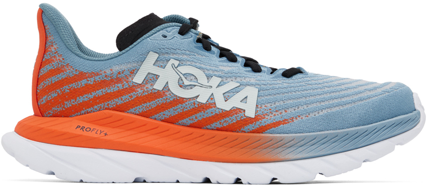 Blue & Orange Mach 5 Sneakers by HOKA on Sale