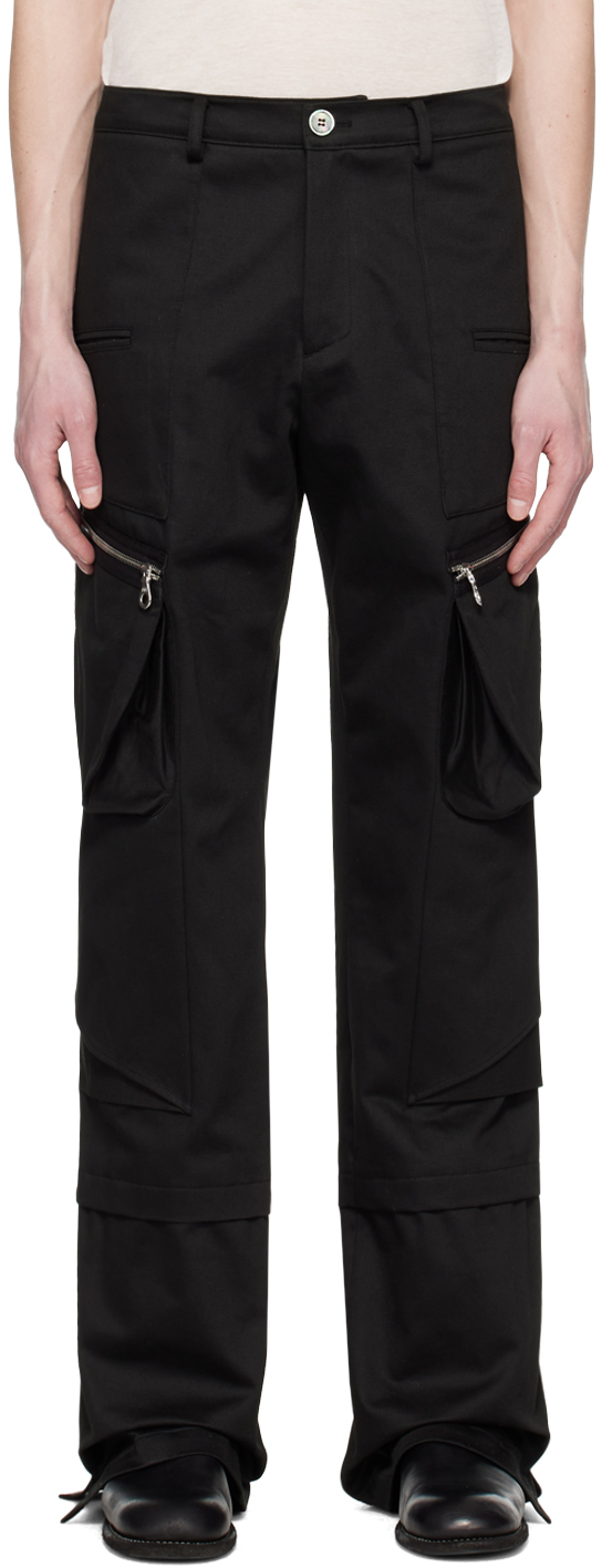 Jiyongkim Black Zip Pocket Cargo Trousers