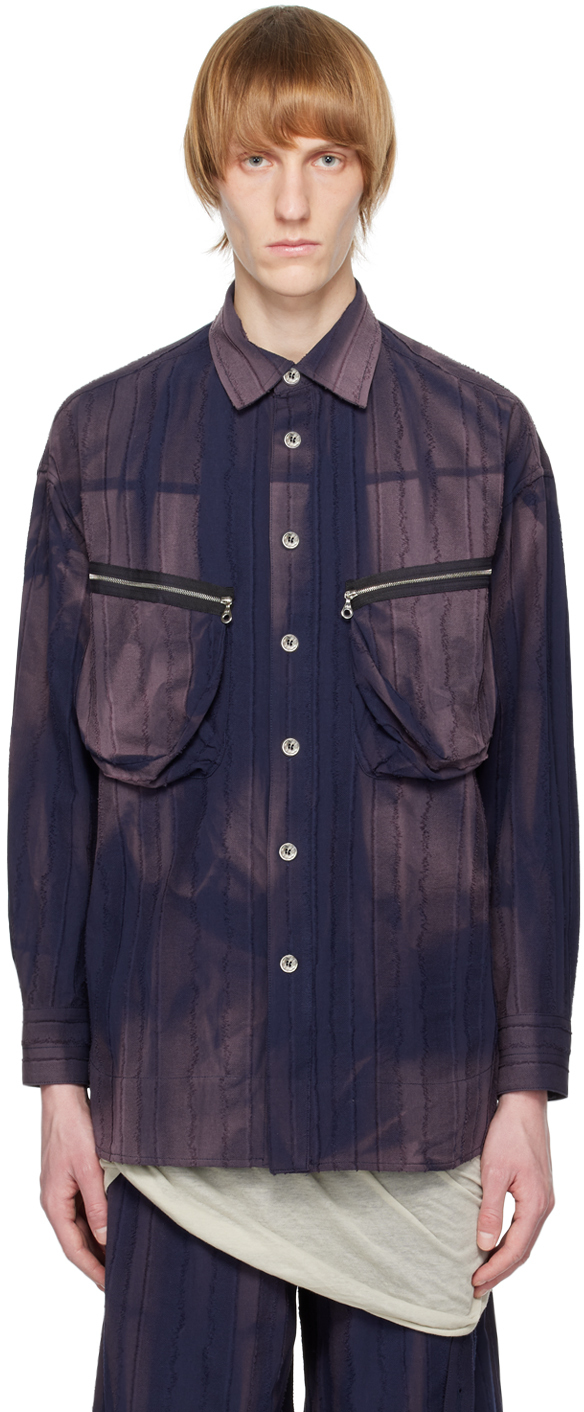 Jiyongkim Navy Sun-bleached Shirt In Blue | ModeSens
