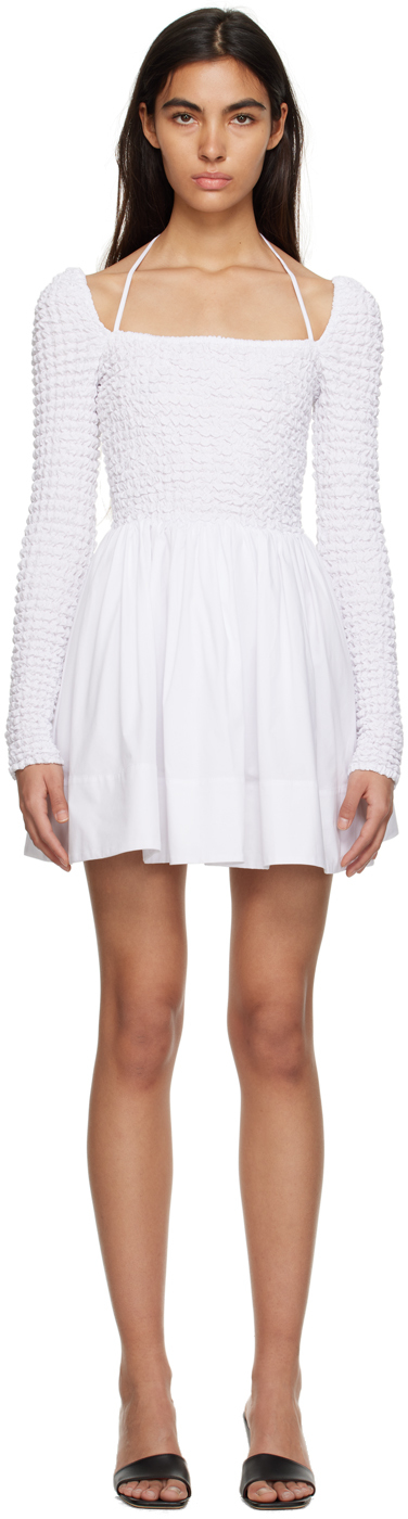 【関税込み】Staud ホワイト Cassidy ミニドレス White Cassidy Minidress by Staud on Sale