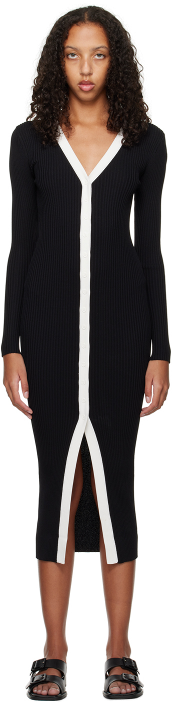 Staud Shoko Sweater Dress In Black/white