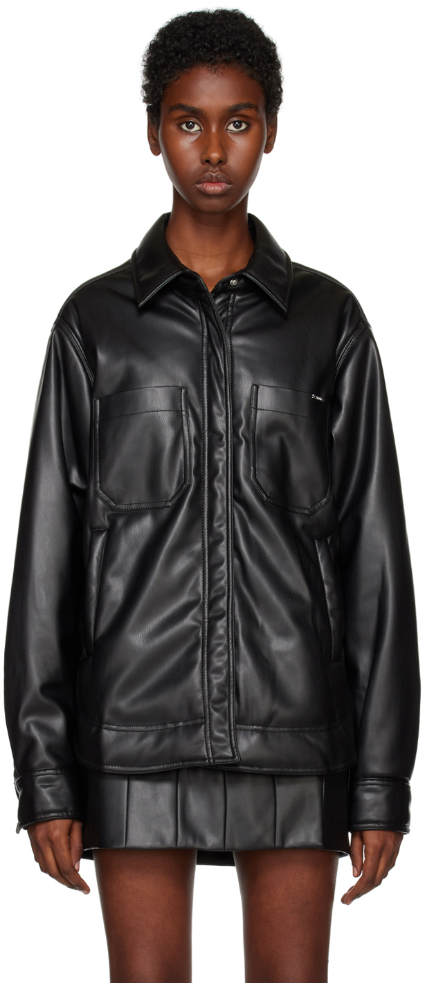 Staud Black Voyaging Faux-leather Jacket
