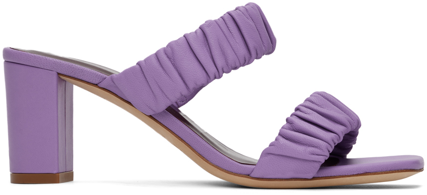 Staud Purple Frankie Ruched Heeled Sandals