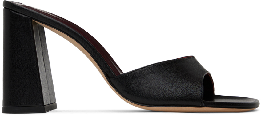 Black Sloane Leather Heeled Sandals