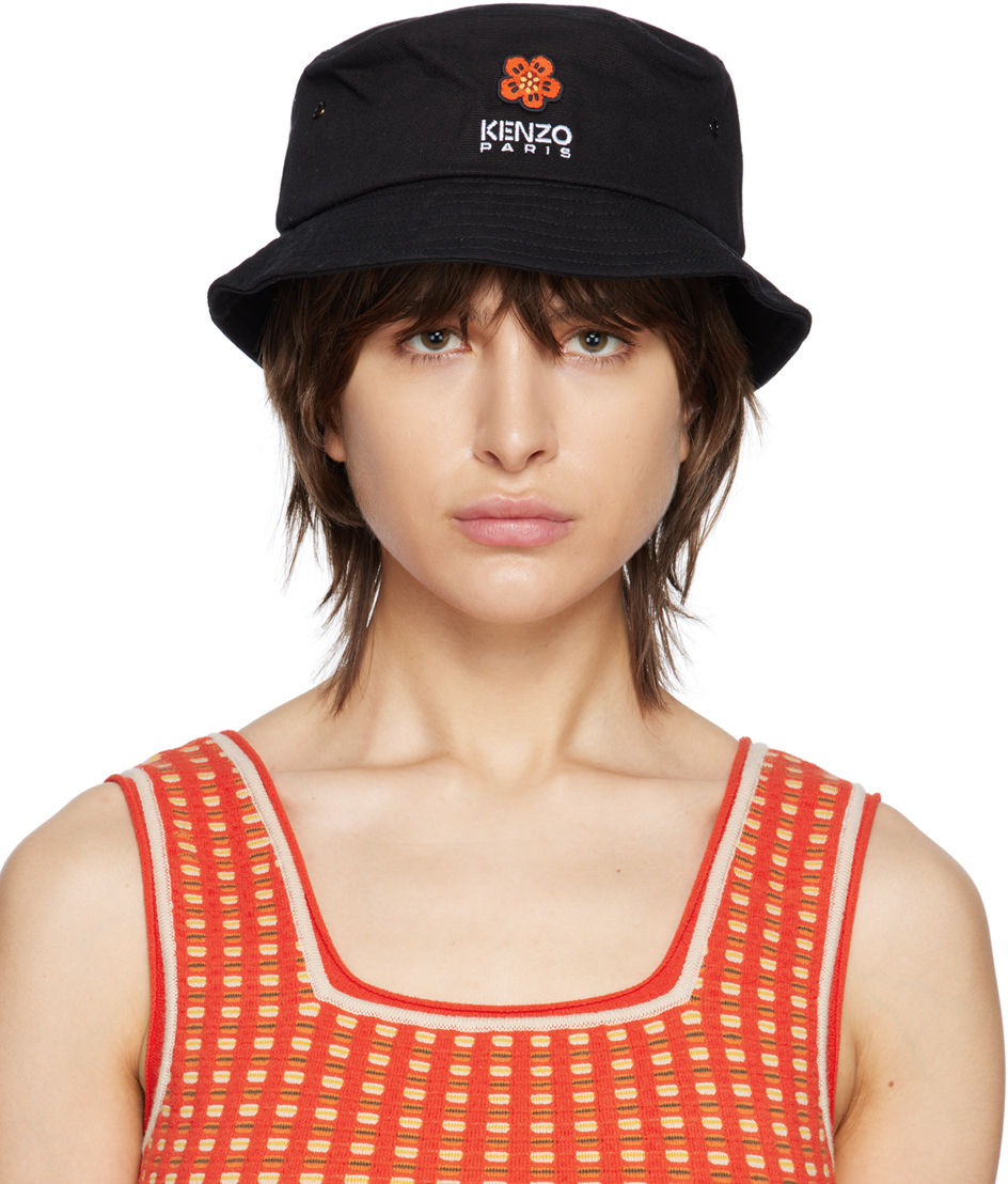 Kenzo Black  Paris Boke Flower Bucket Hat In 99 - Cotton Canvas -