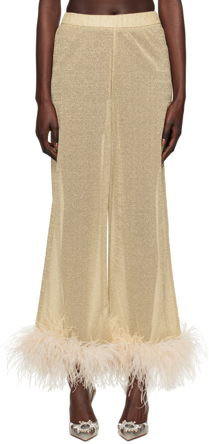 Oseree Oséree Lumiere Plumage Pants Clothing In Neutrals