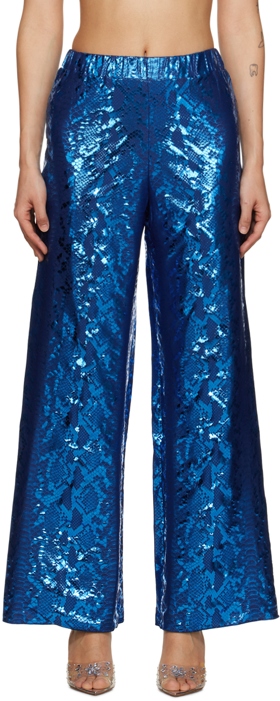 Oseree Blue Python Trousers