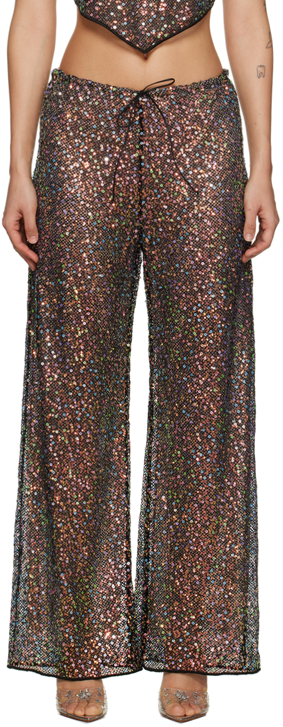 OSEREE BLACK NETQUINS TROUSERS