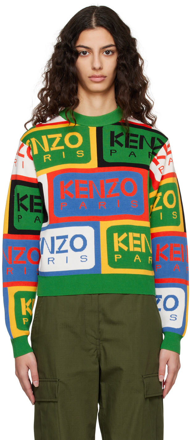 Kenzo Logo-intarsia Jumper In Multicolor