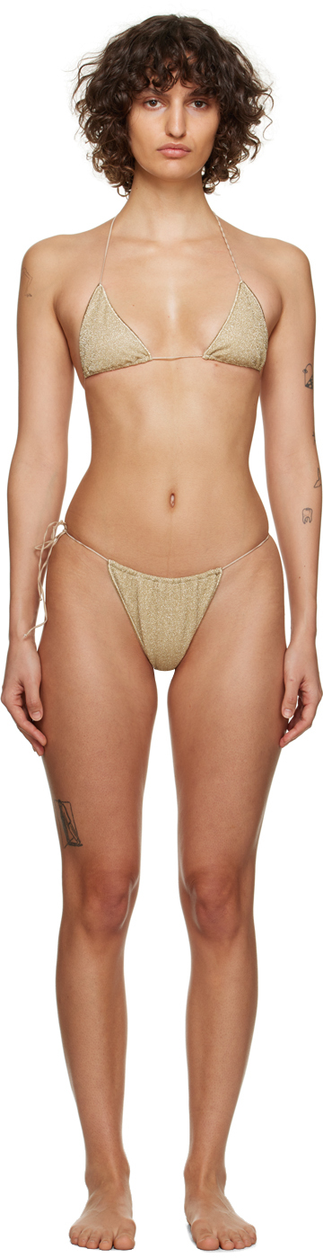 Oseree Gold Lumière Bikini In Platinum
