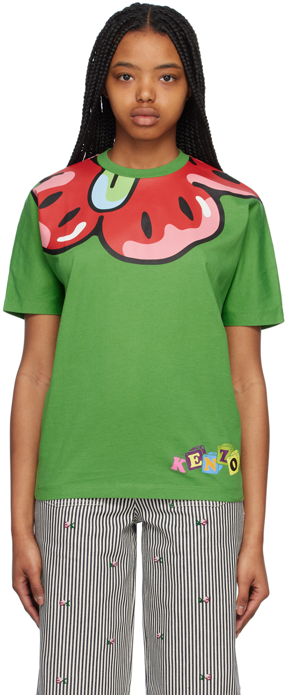 Kenzo Boke Boy Kimono T-shirt In Grass Green