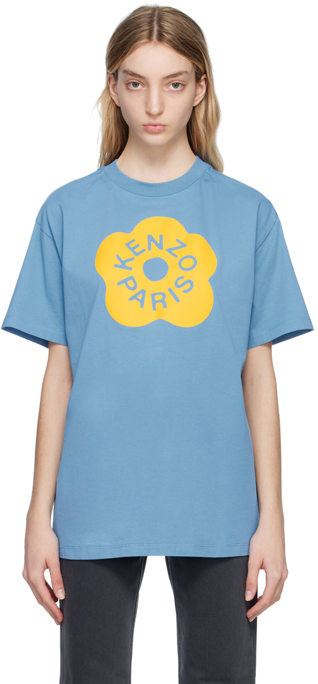 Kenzo Boke Flower 2.0-print Cotton T-shirt In Blue