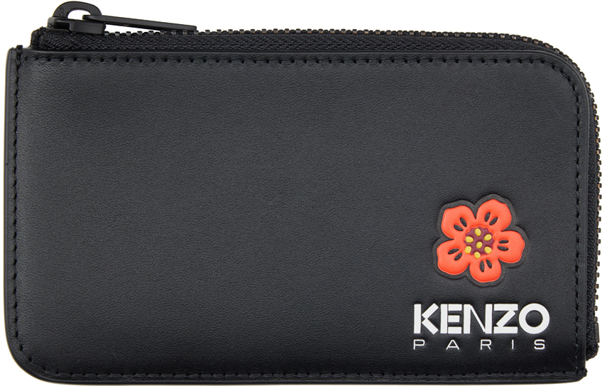 Kenzo Zip Card Holder In 99 - Black