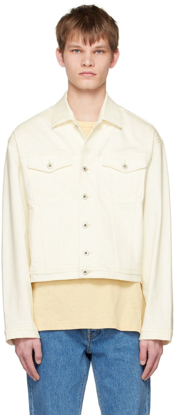 Kenzo Off-white  Paris Button-up Denim Jacket In Wb - Bleached White