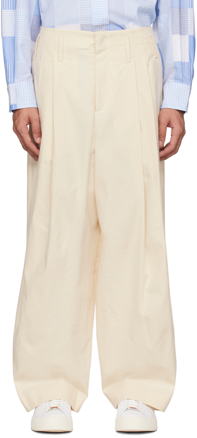 Kenzo: Off-White Kenzo Paris Oversized Trousers | SSENSE UK