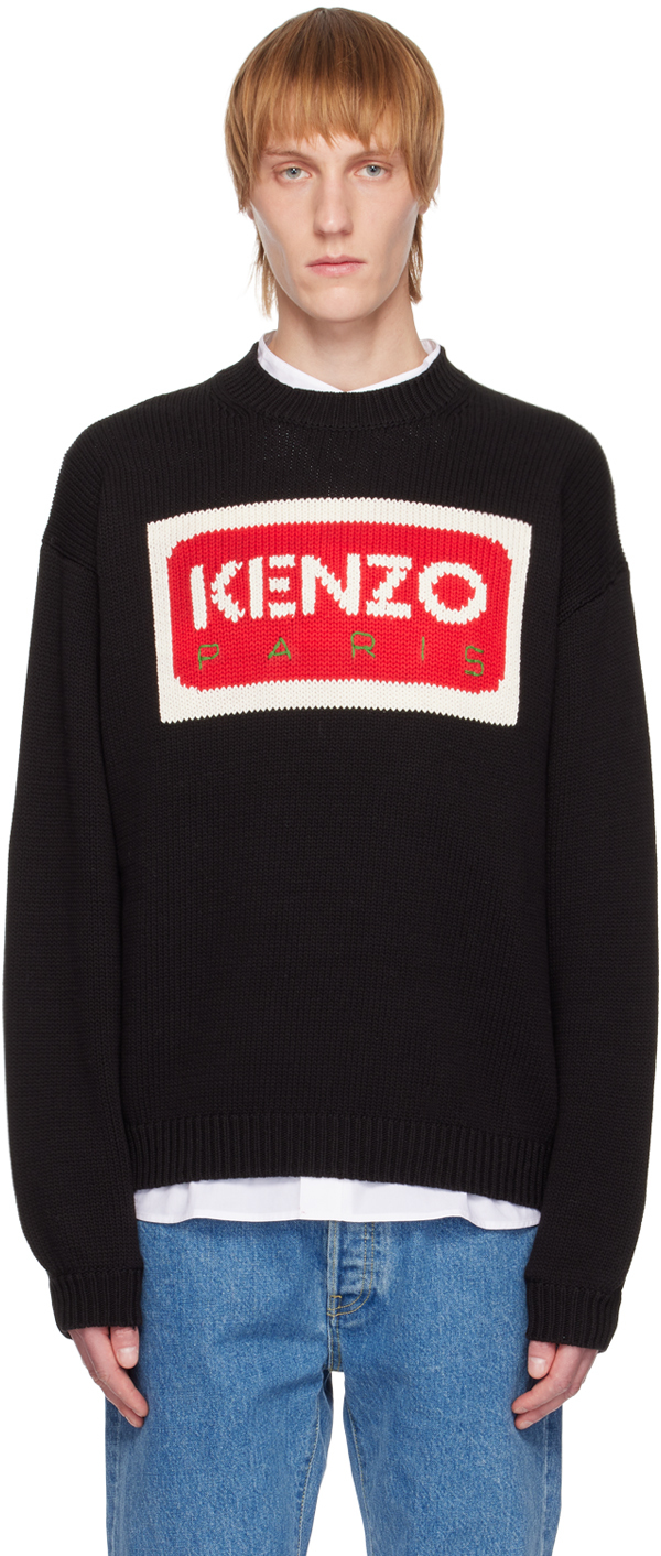 Kenzo Black Kenzo Paris Intarsia Sweater