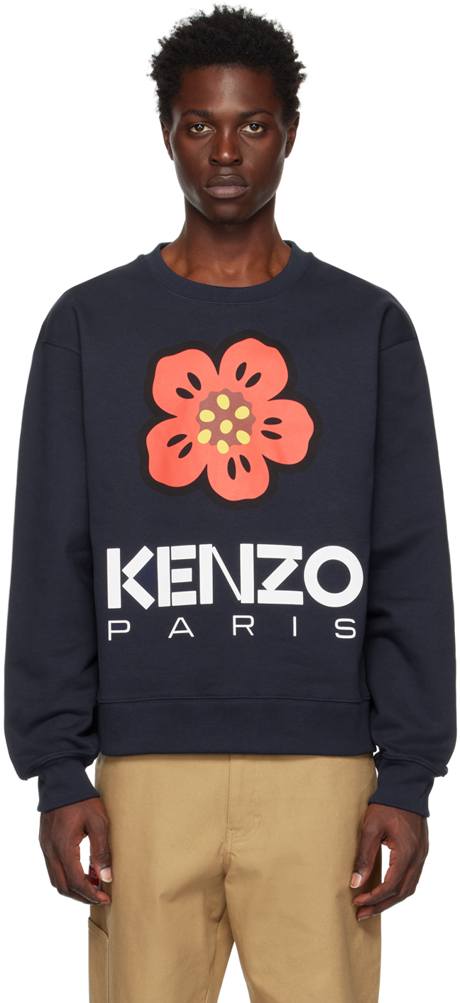 Kenzo: Navy Kenzo Paris Boke Sweatshirt | SSENSE