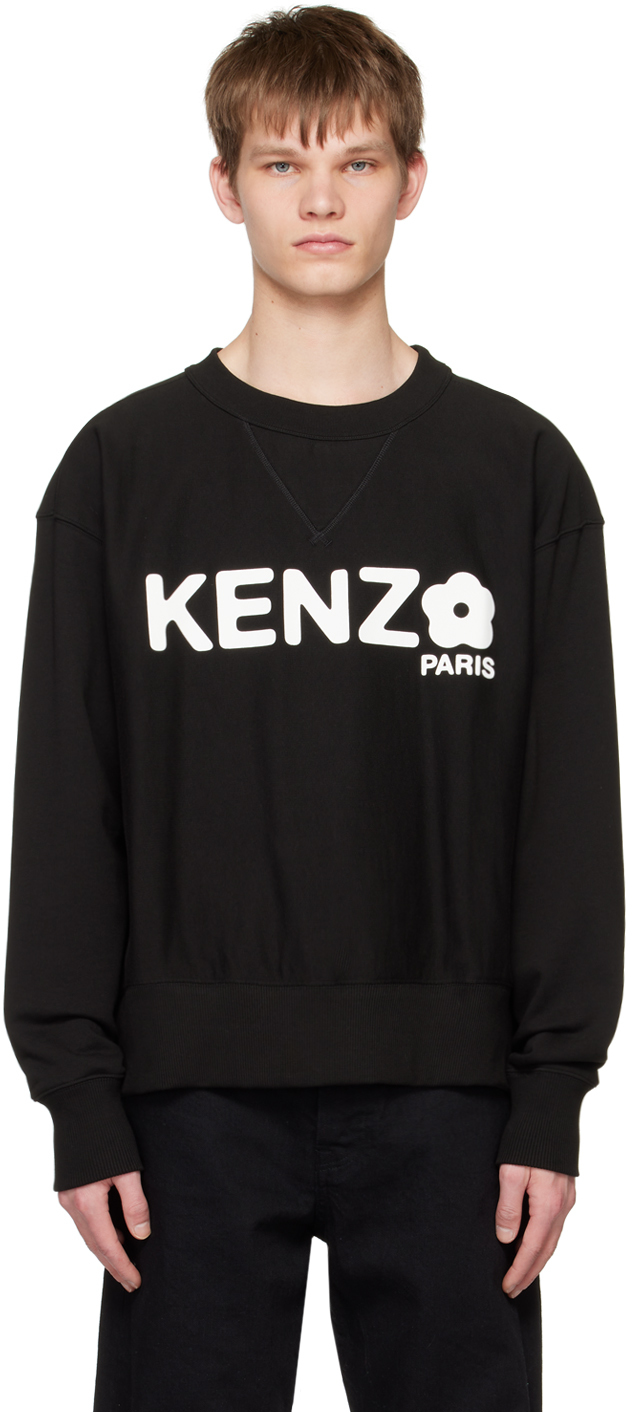 Kenzo Boke Flower 2.0 Logo-print Cotton-jersey Sweatshirt In Black