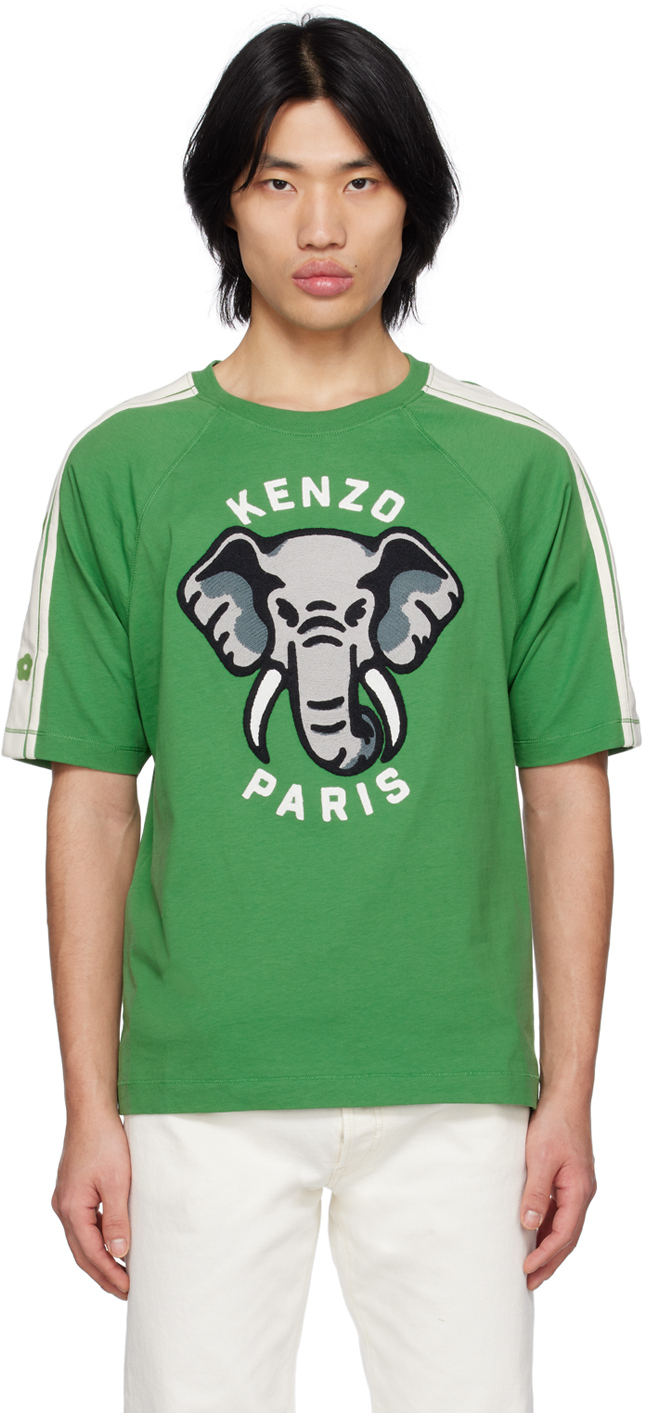 Kenzo: Green Kenzo Paris 'Kenzo Elephant' T-Shirt | SSENSE