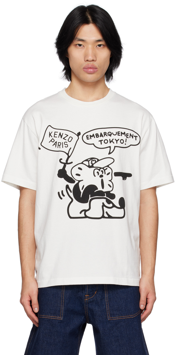 Kenzo: Off-White Kenzo Paris Boke Boy Travels T-Shirt | SSENSE