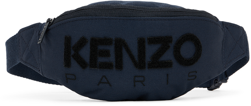 Kenzo Kids Navy  Paris Patch Pouch In 857 Marine