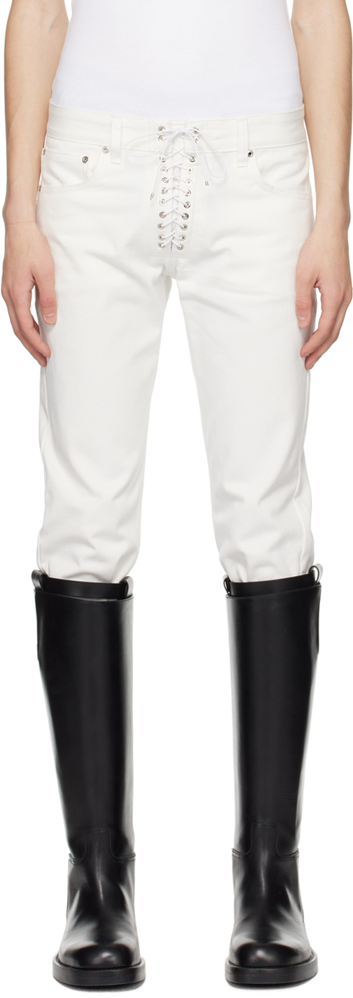Ludovic de Saint Sernin White Lace-Up Jeans