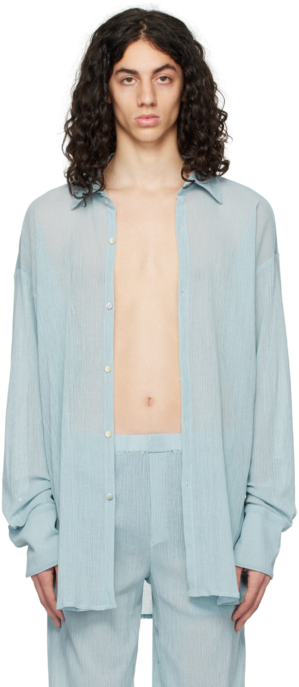 Blue Go To Shirt by Ludovic de Saint Sernin on Sale