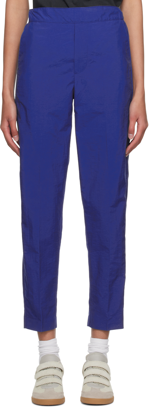 Maison Kitsuné Blue City Trousers In P485 Deep Blue