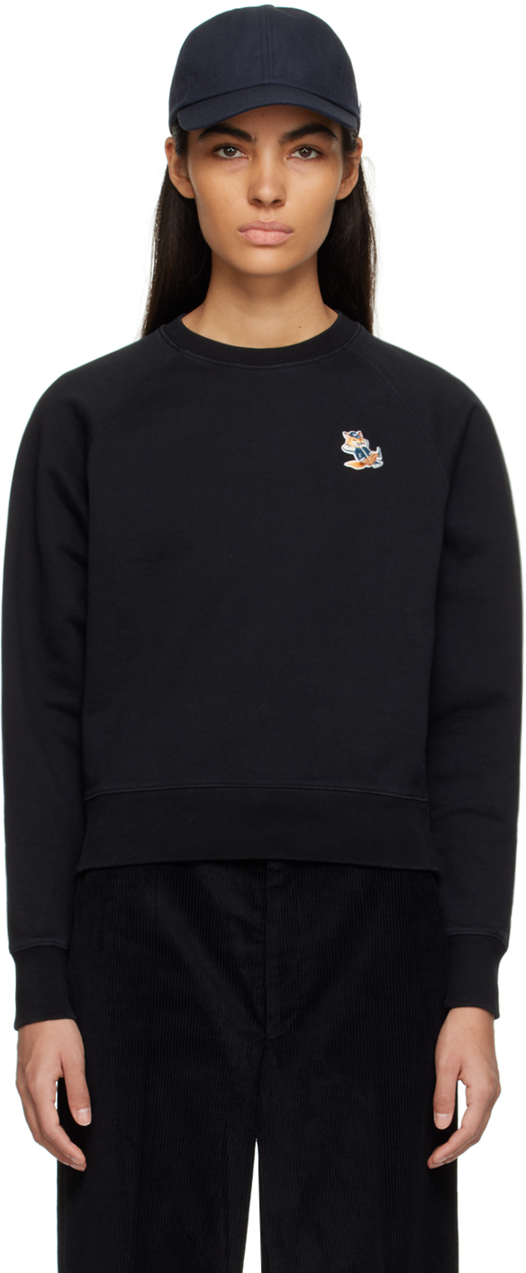 Black Dressed Fox Sweatshirt by Maison Kitsuné on Sale