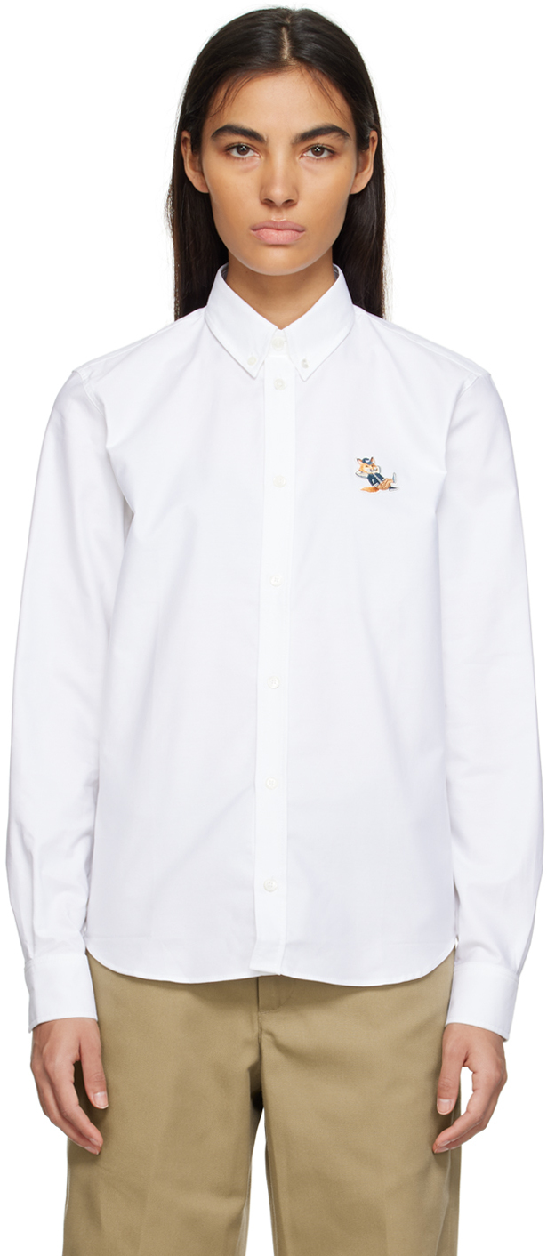 Maison Kitsuné White Dressed Fox Shirt In P100 White