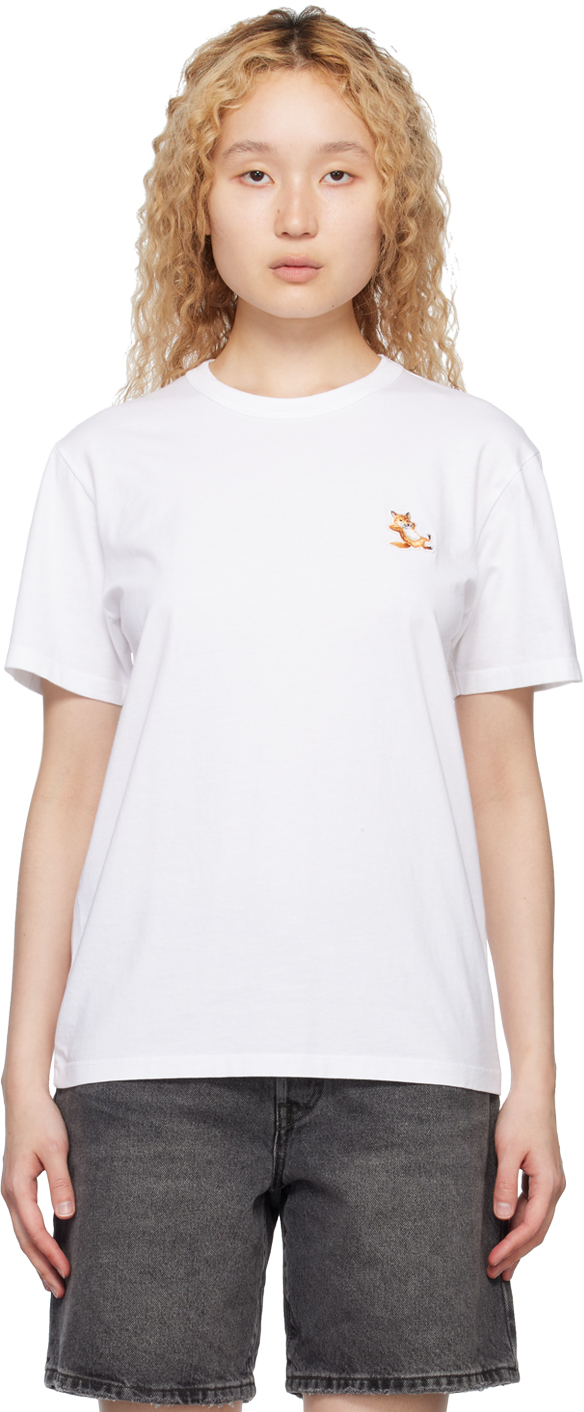 Maison Kitsuné White Chillax Fox T-shirt In P100 White