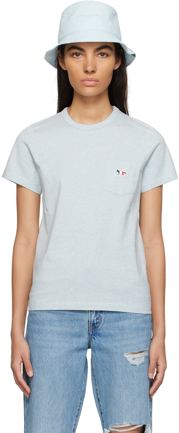 Maison Kitsuné Tricolor Fox Patch Classic Pocket Tee In H429