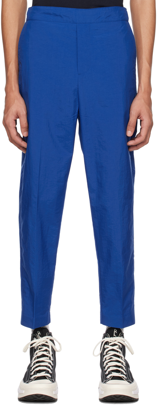 Maison Kitsuné Blue City Trousers In P485 Deep Blue