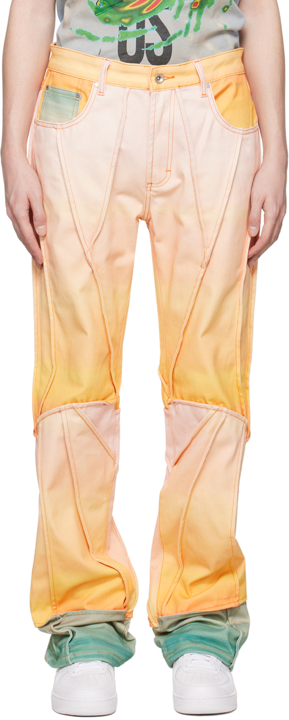 Who Decides War: Pink u0026 Orange Sunset Jeans | SSENSE