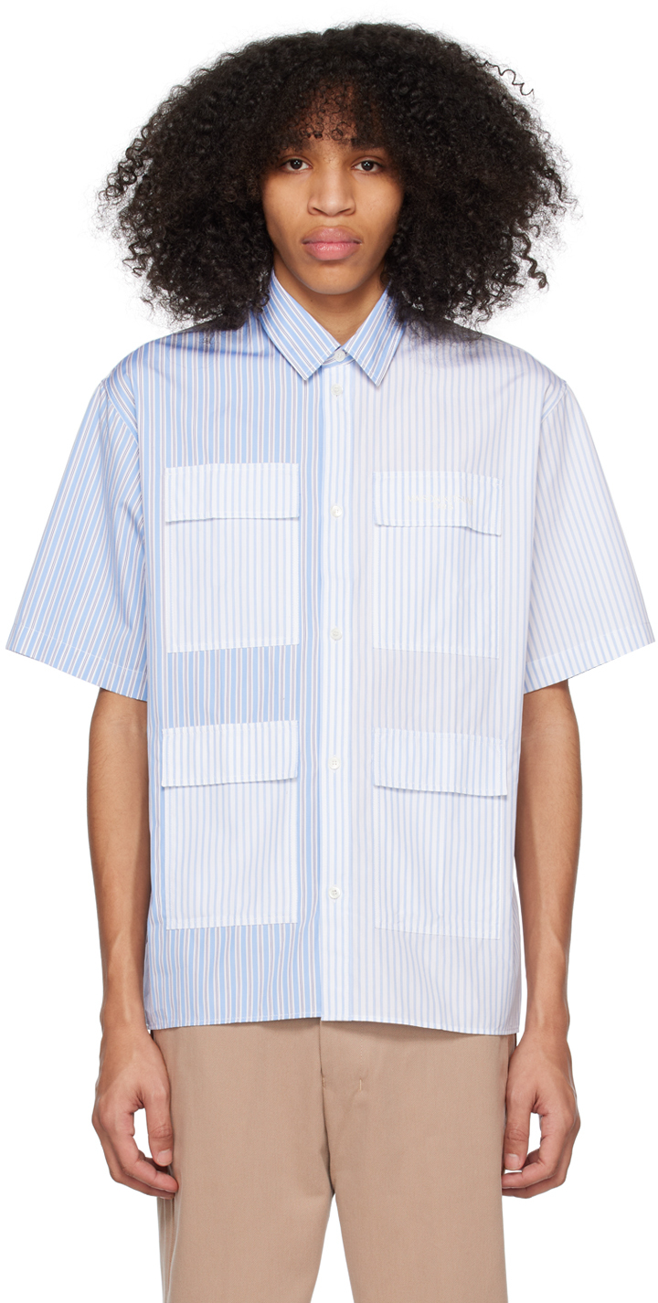 Maison Kitsuné: Blue Multi Pockets Shirt | SSENSE