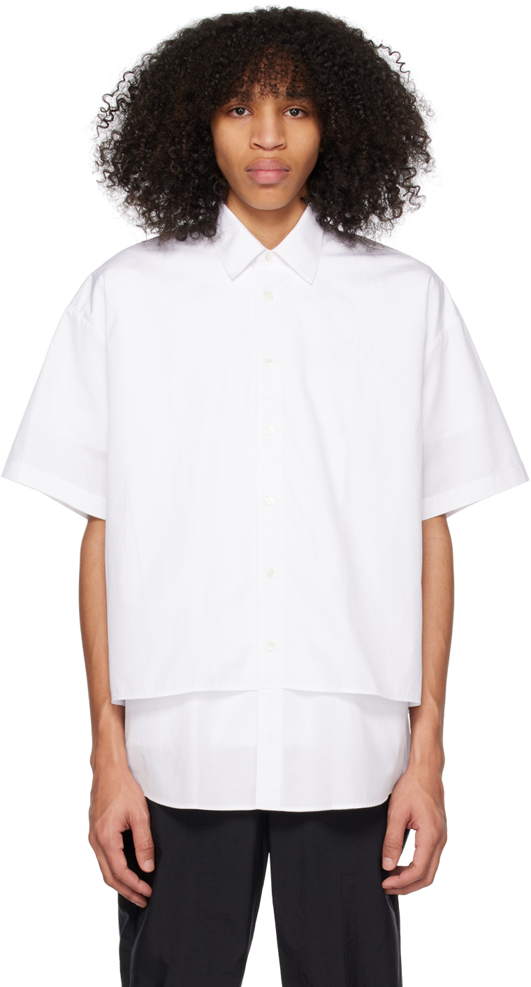 Maison Kitsuné White Layered Shirt In P100 White