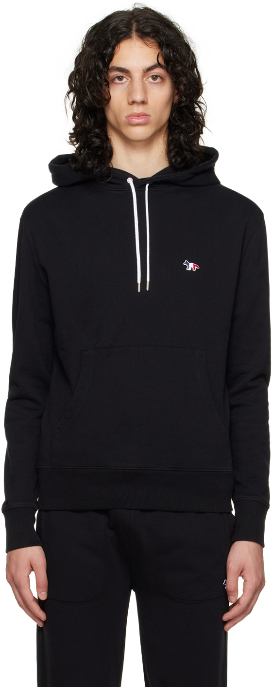 MAISON KITSUNÉ BLACK TRIcolour FOX HOODIE