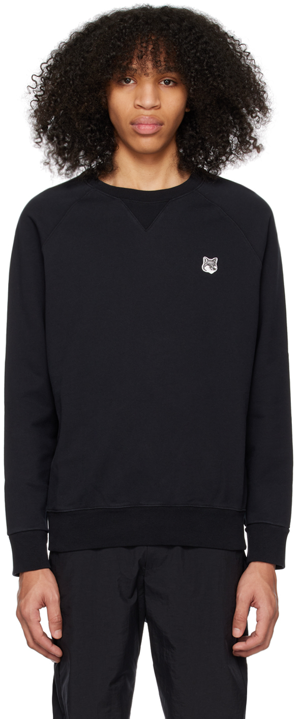 Maison Kitsuné Black Fox Head Sweatshirt In P199 Black