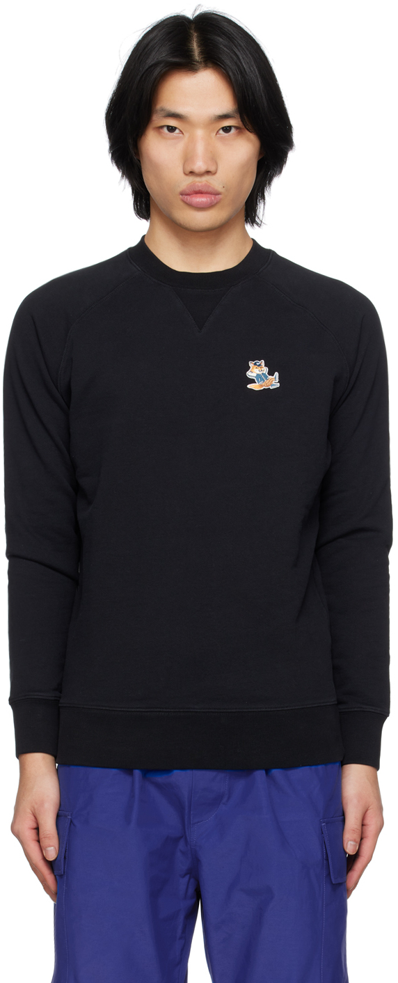 Maison Kitsuné Chillax Fox Cotton-jersey Sweatshirt In Black