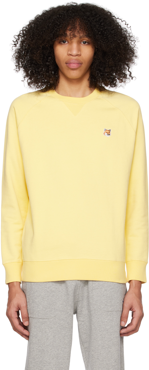 Maison Kitsuné Yellow Fox Head Sweatshirt In P724 Soft Yellow